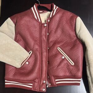 Blank NYC Maroon and White Striped Jacket